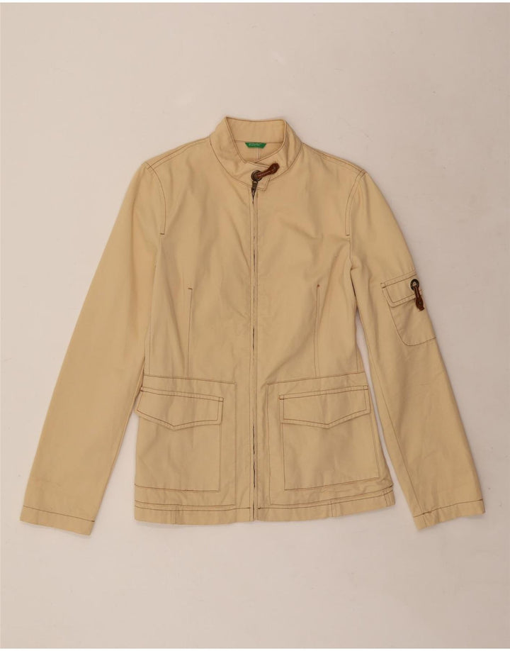 Giacca Utility Donna BENETTON IT 42 Cotone Beige Medio