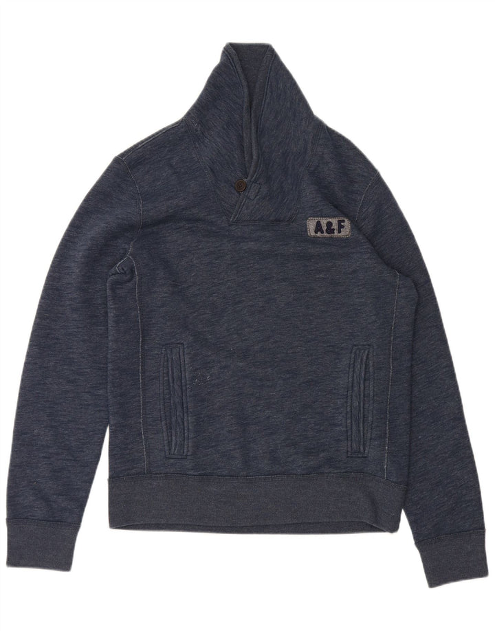 Felpa da uomo Abercrombie & Fitch Maglione piccolo blu navy screziato