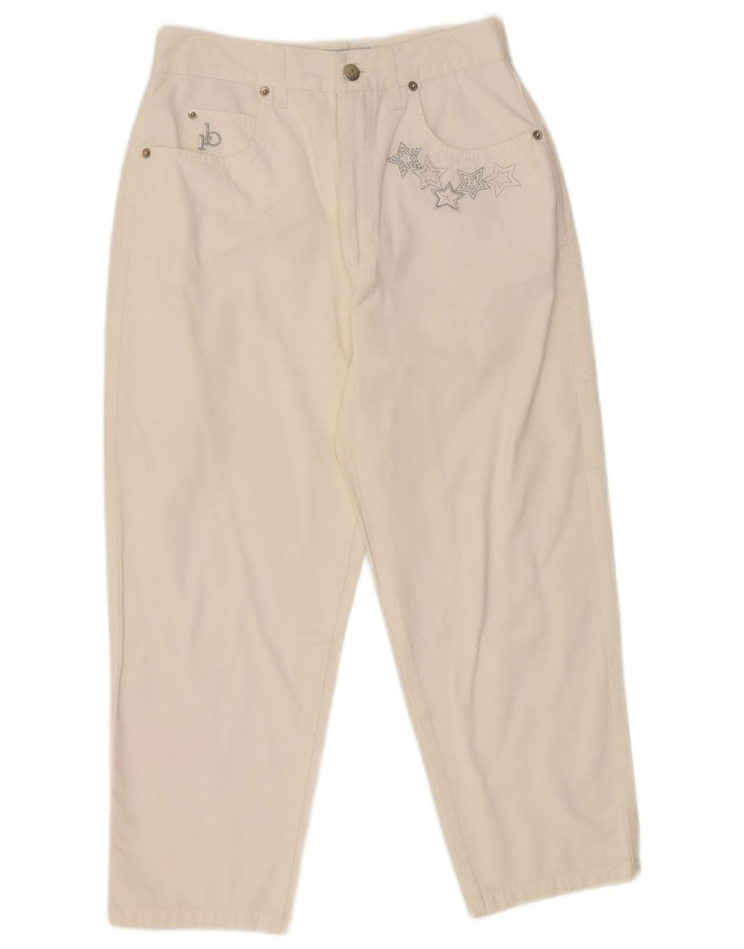 Pantaloni Capri a vita alta da donna Roccobarocco IT 44 Medium W26 L22 Bianco