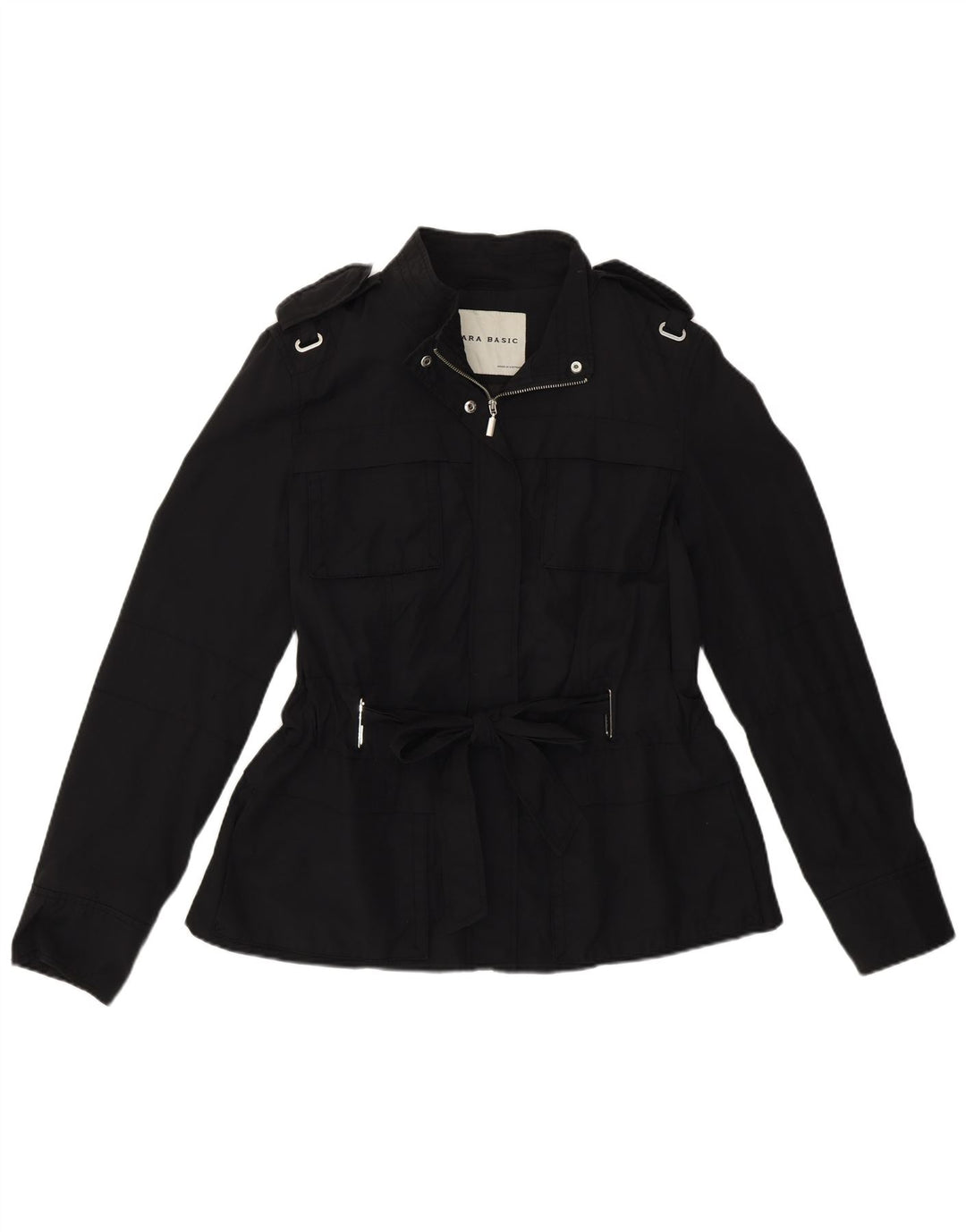 Giacca militare da donna Zara UK 16 grande nera