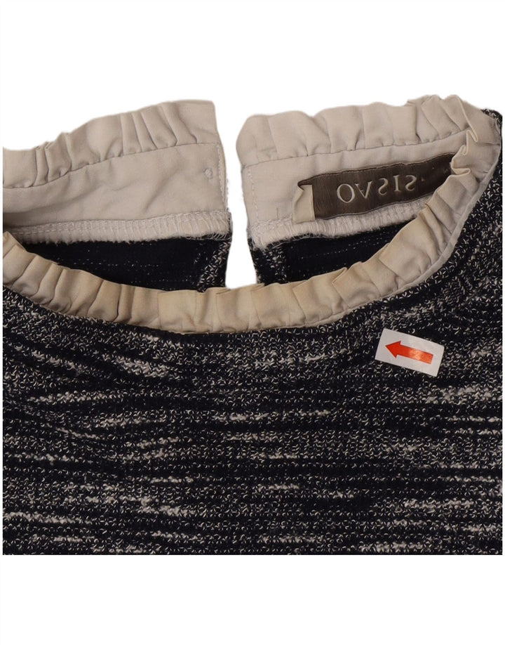 Top da donna a maniche lunghe Oasis UK 12 medio blu navy screziato