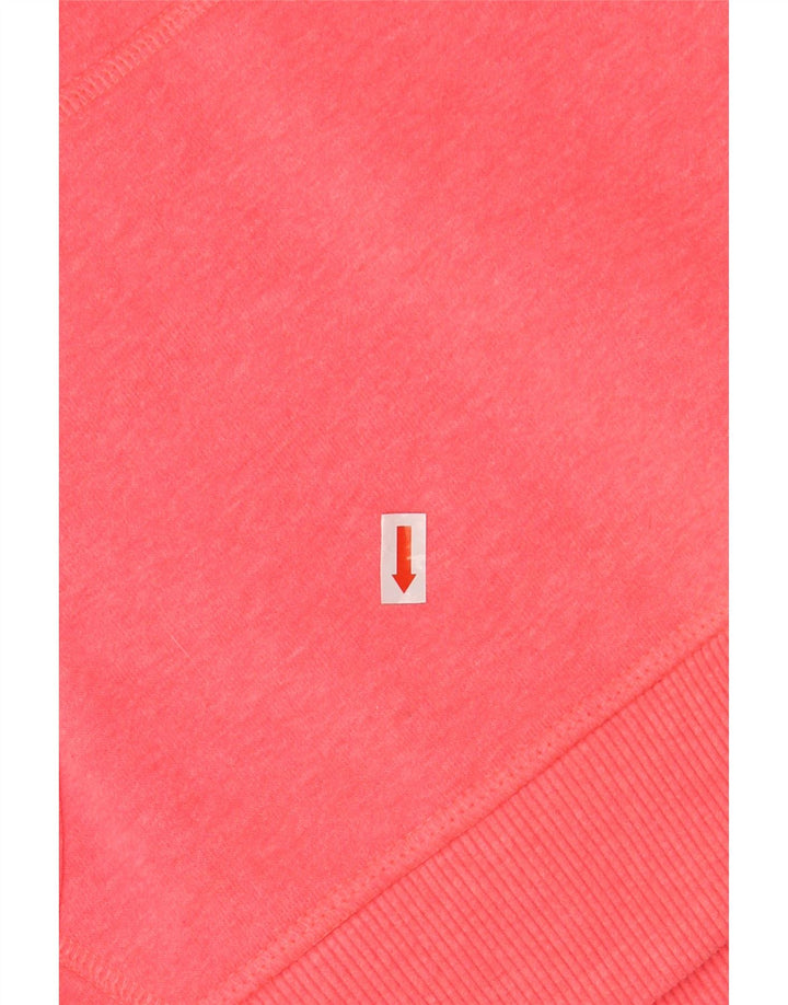 Maglione con cappuccio grafico da donna SUPERDRY UK 16 grande cotone rosa