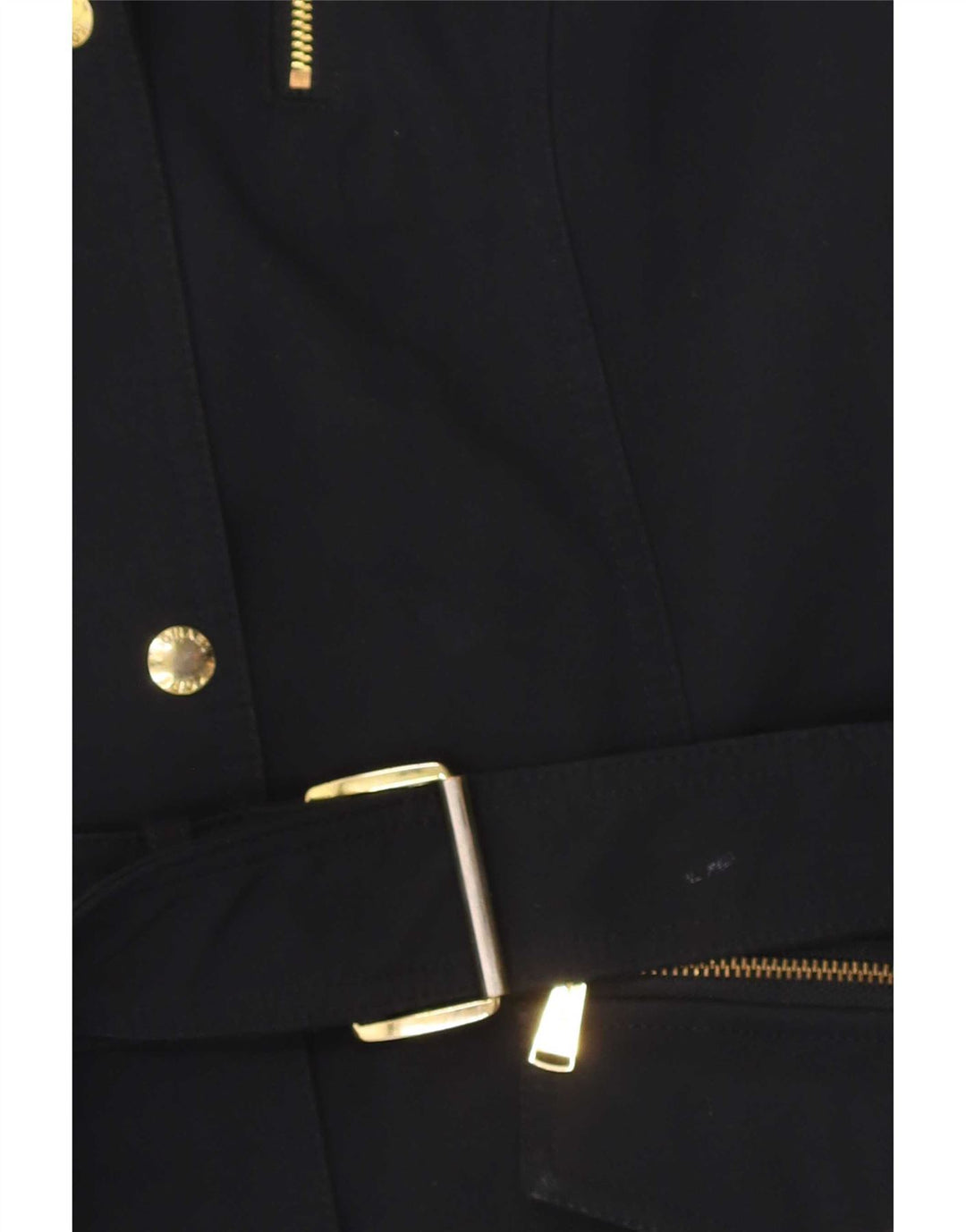 Trench con cappuccio da donna Michael Kors UK 14 poliestere medio blu navy