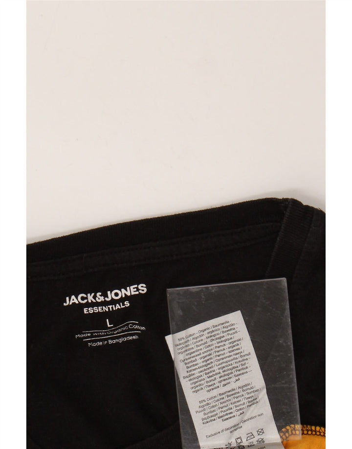 JACK & JONES T-shirt grafica da uomo grande in cotone color block giallo