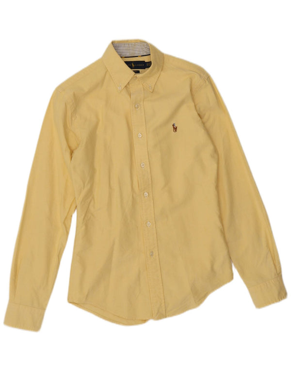 Camicia slim fit da uomo Ralph Lauren XS in cotone giallo