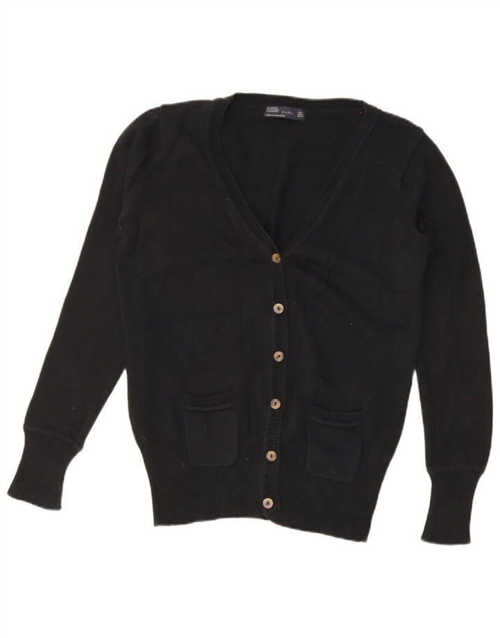 Maglione cardigan da donna Zara UK 16 grande cotone nero