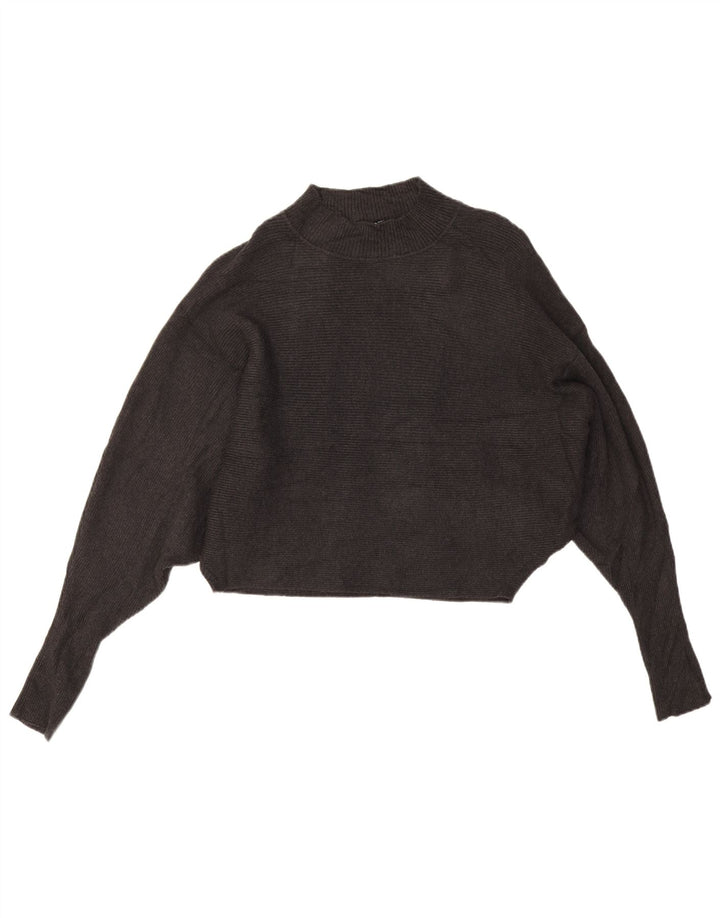 Maglione Zara da donna con collo alto e collo a pipistrello corto UK 16 grande grigio
