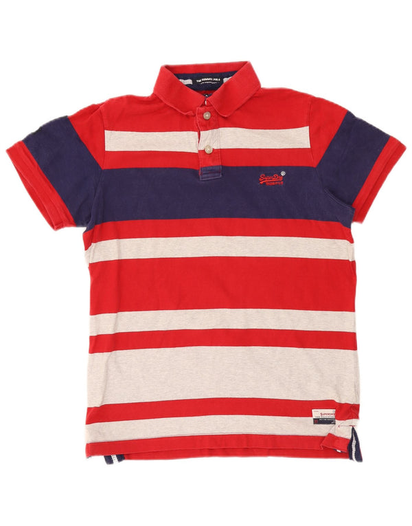 Polo grafica da uomo Superdry XL in cotone a righe rosse