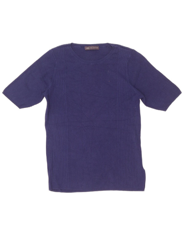 Marks & Spencer Womens T-Shirt Top UK 20 2XL Navy Blue Viscose