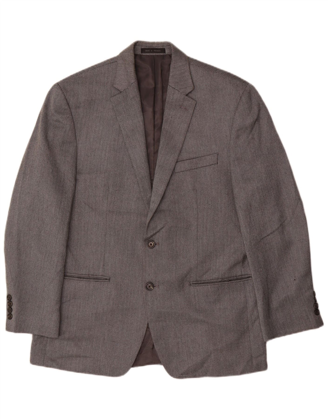 CHAPS Mens 2 Button Blazer Jacket IT 42 XL Grey Herringbone Rayon