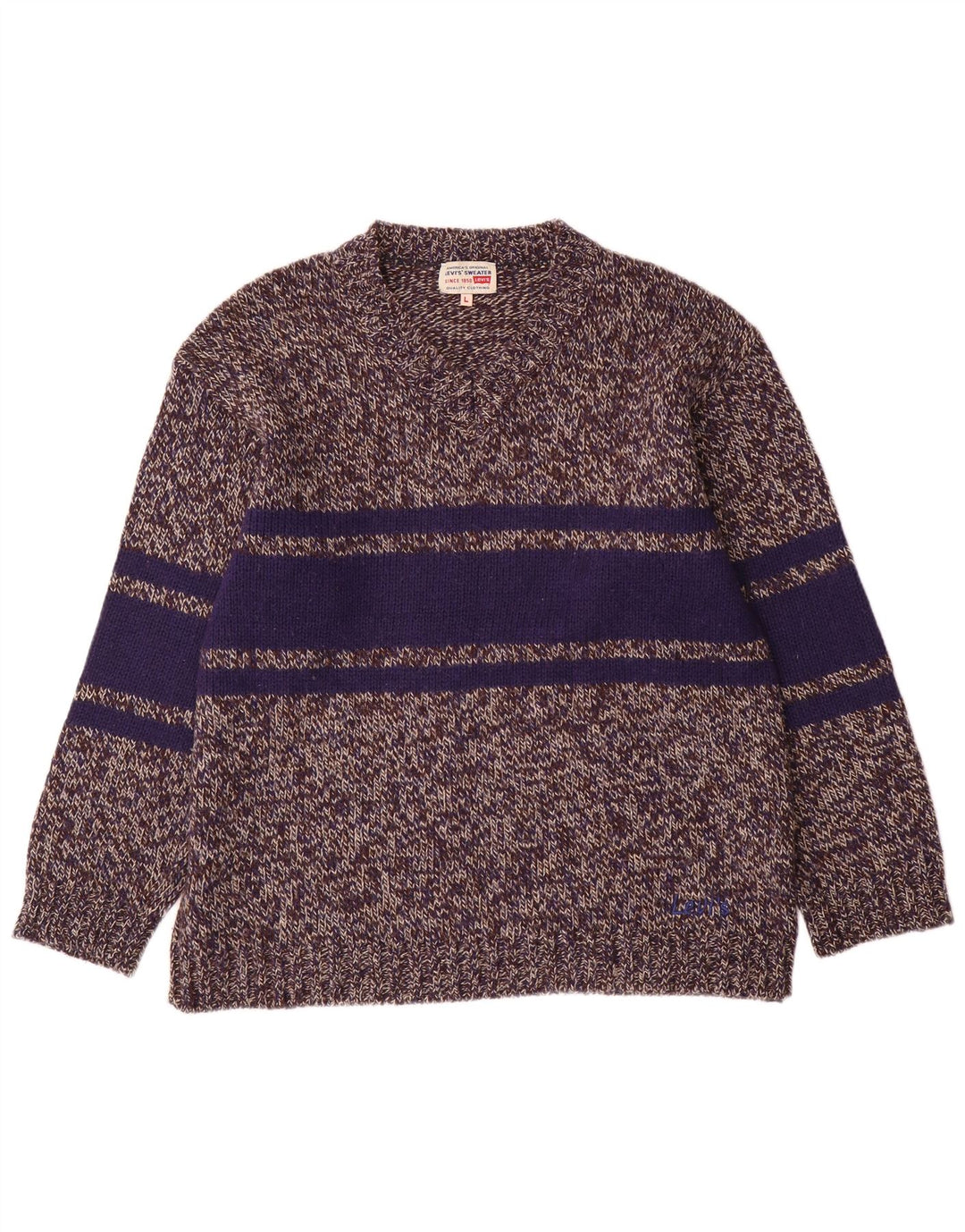 Maglione Levi's da uomo con scollo a V, grande, in poliacrilico color block grigio