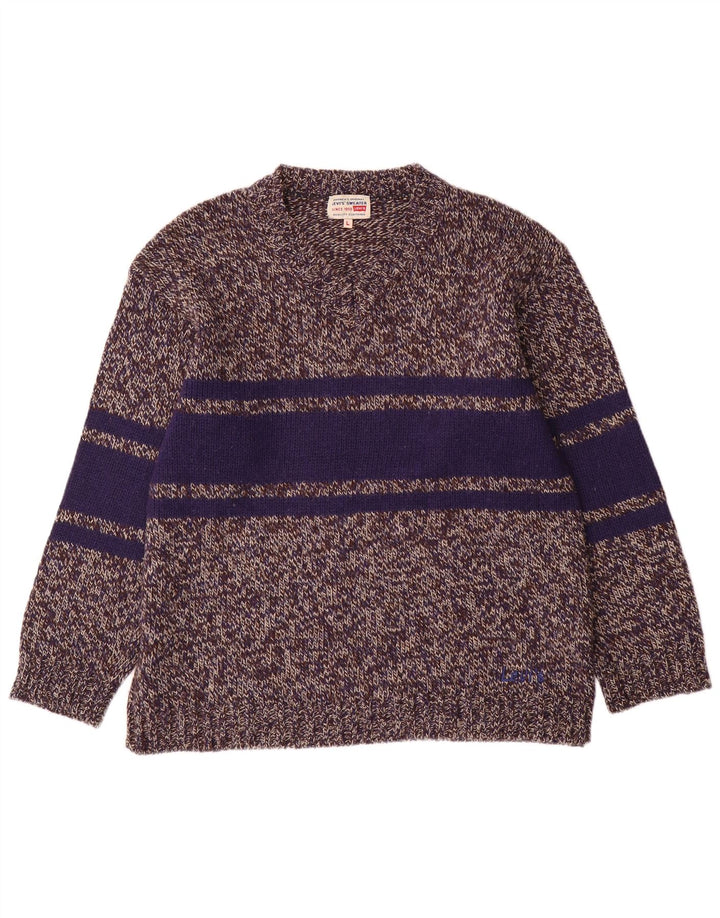 Maglione Levi's da uomo con scollo a V, grande, in poliacrilico color block grigio