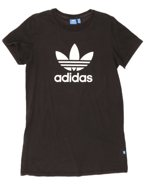Abito t-shirt grafica da donna Adidas UK 10 piccolo cotone nero