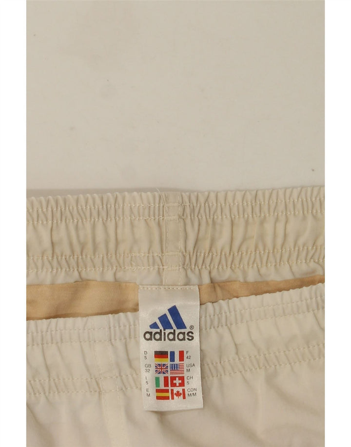 Pantaloncini sportivi Adidas da uomo di cotone bianco medio