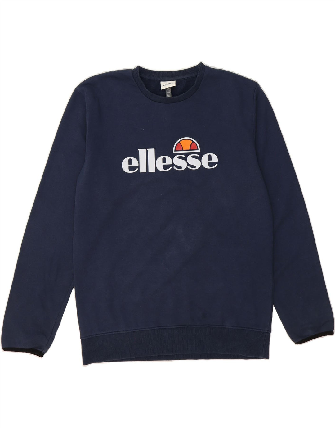 ELLESSE Mens Graphic Sweatshirt Jumper Medium Navy Blue Cotton Vintage Ellesse and Second-Hand Ellesse from Messina Hembry 