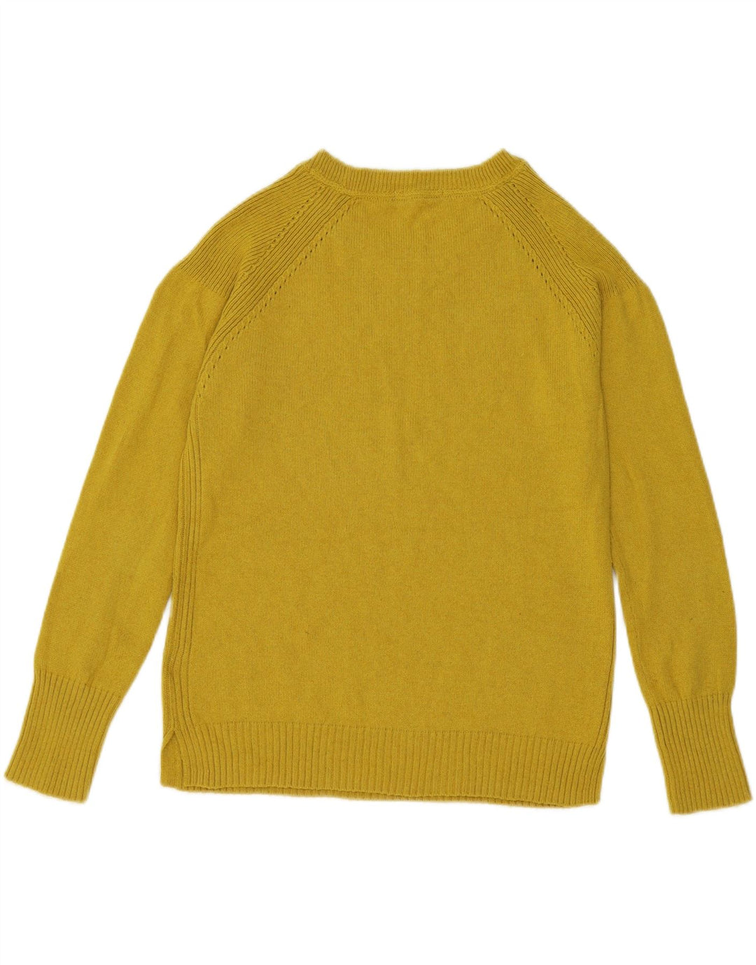 WHITE STUFF Womens Boat Neck Jumper Sweater UK 12 Medium Yellow Nylon Vintage White Stuff and Second-Hand White Stuff from Messina Hembry 