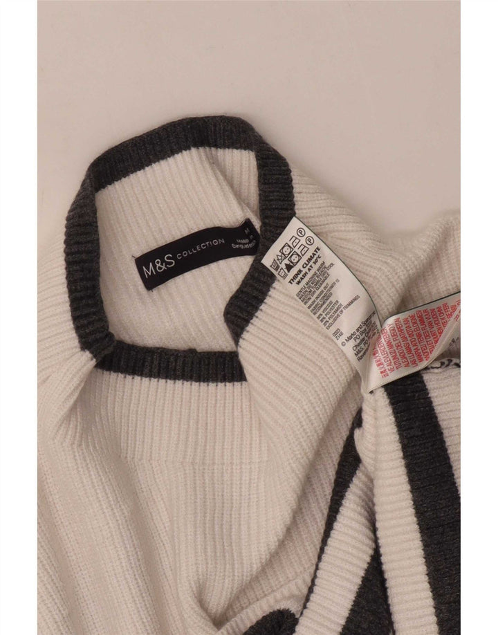 Maglione maglione a collo alto da donna Marks & Spencer UK 14 medio bianco