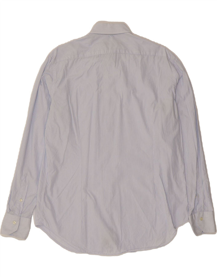UNGARO Mens Shirt Size 41 16 Large Blue Pinstripe Cotton Vintage Ungaro and Second-Hand Ungaro from Messina Hembry 
