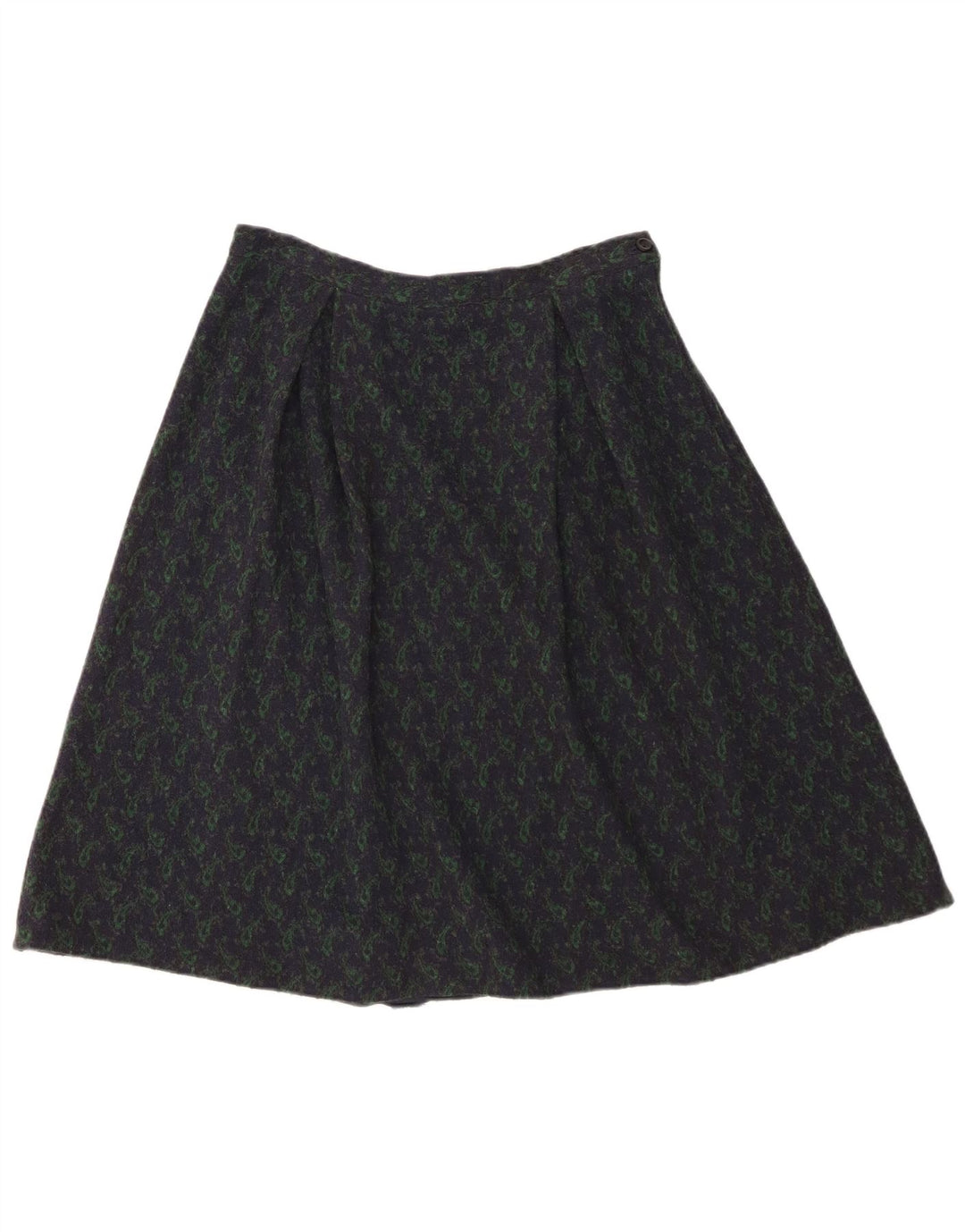 Gonna a trapezio vintage da donna W28 media blu navy con motivo cachemire
