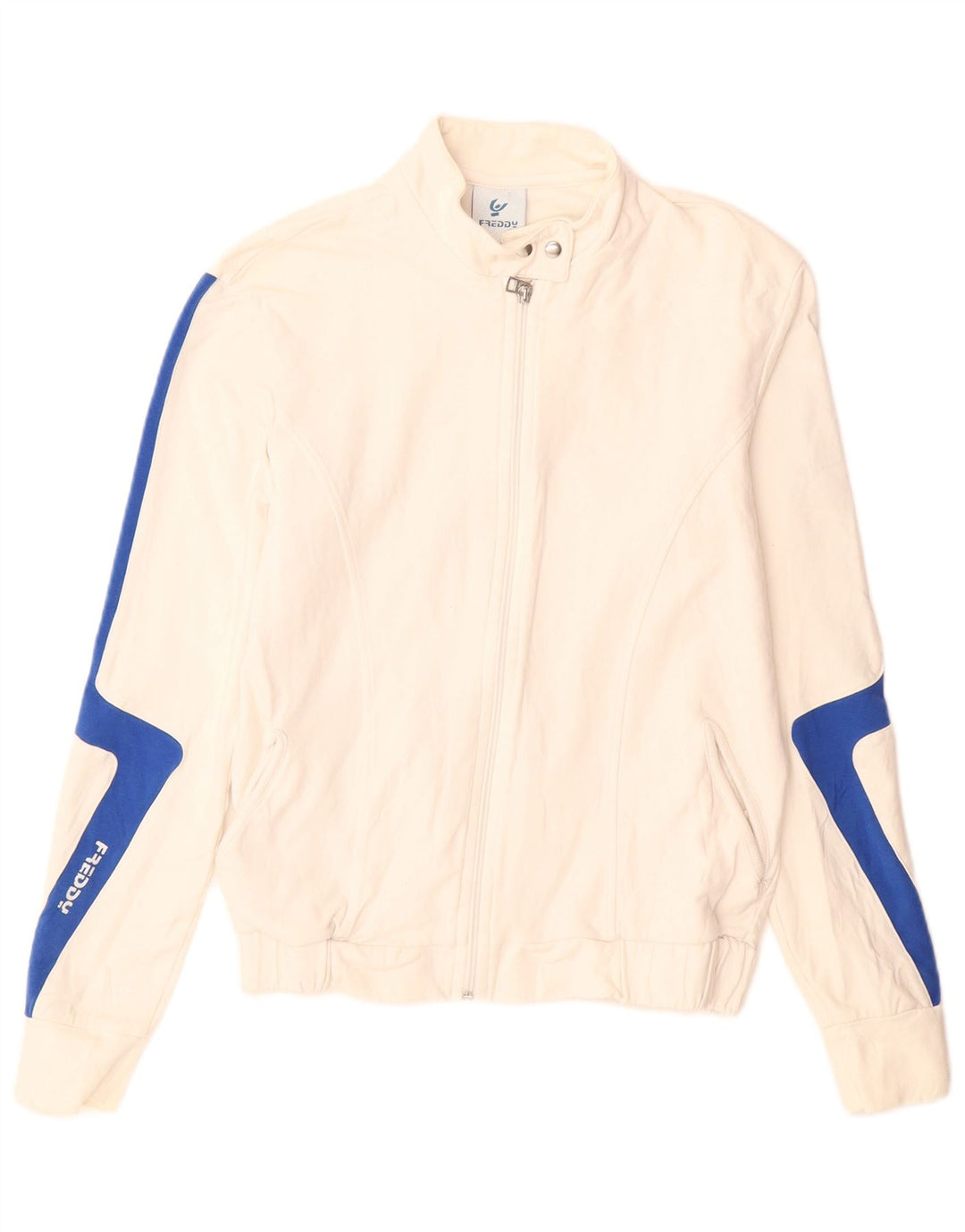 Giacca da tuta da donna Freddy IT 46 Large in cotone color block bianco