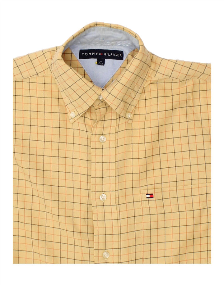TOMMY HILFIGER Camicia da uomo in cotone a quadri gialli piccoli