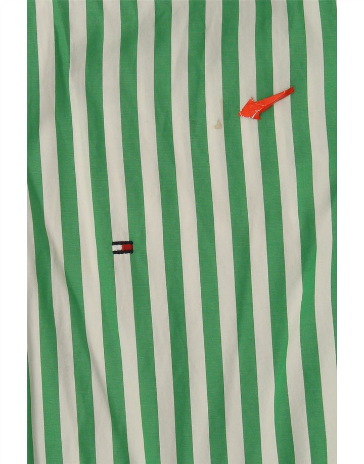 Camicia da uomo Tommy Hilfiger XL in cotone a righe verdi