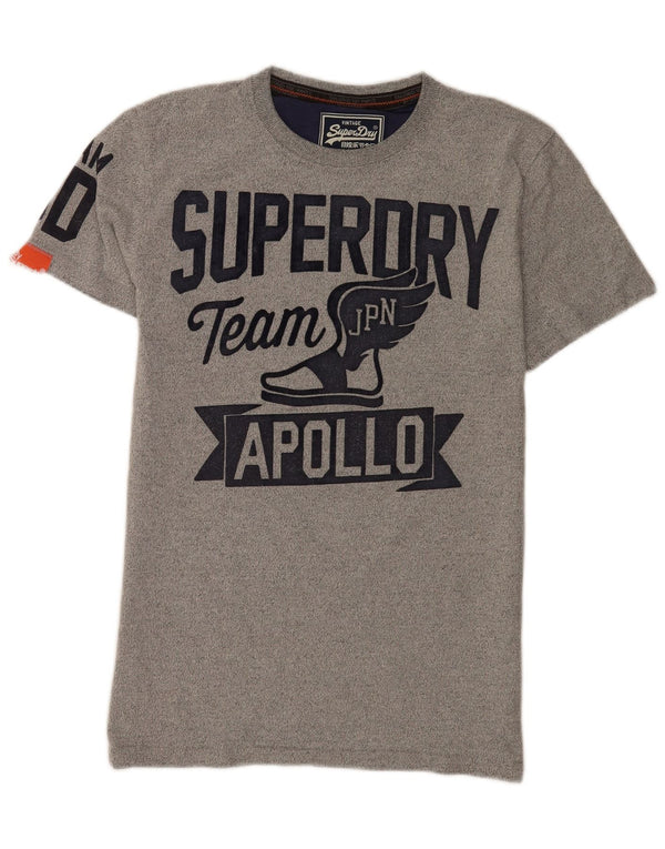 T-shirt grafica da uomo Superdry Top in cotone grigio medio