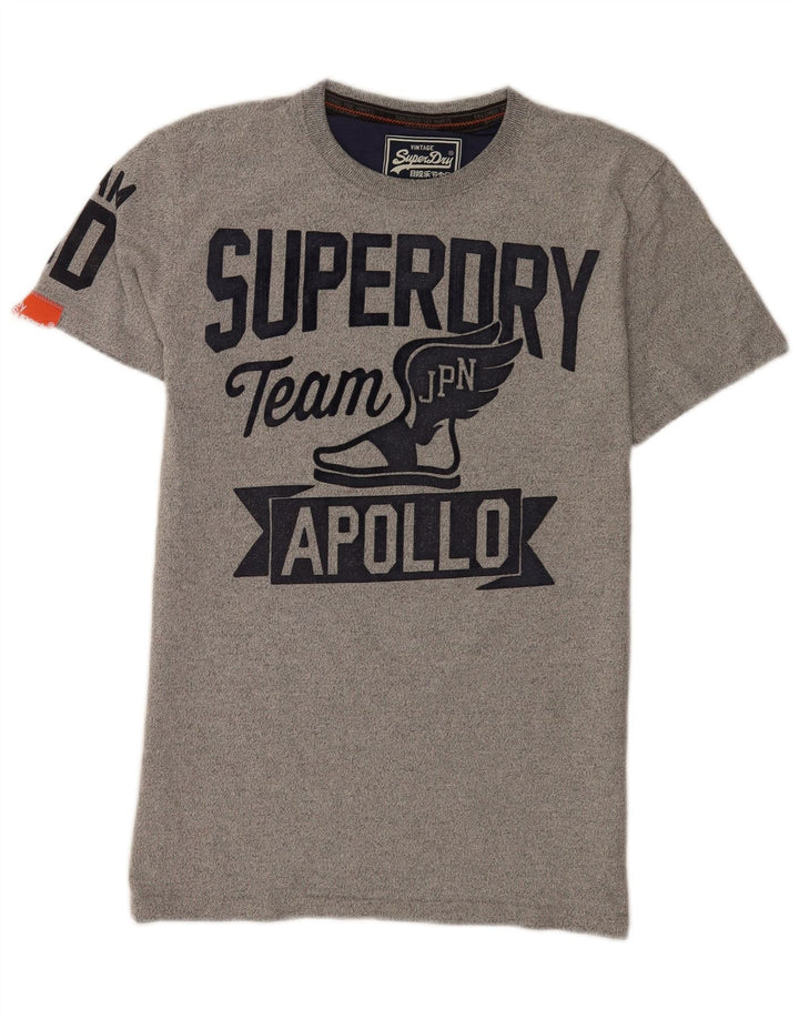 T-shirt grafica da uomo Superdry Top in cotone grigio medio