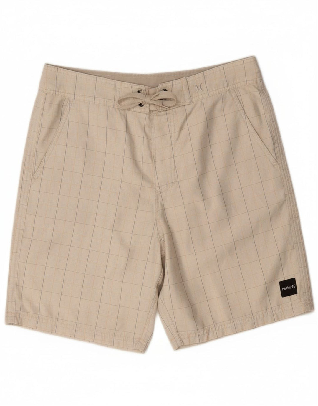 HURLEY Mens Swimming Shorts Medium  White Check Polyester Vintage Hurley and Second-Hand Hurley from Messina Hembry 