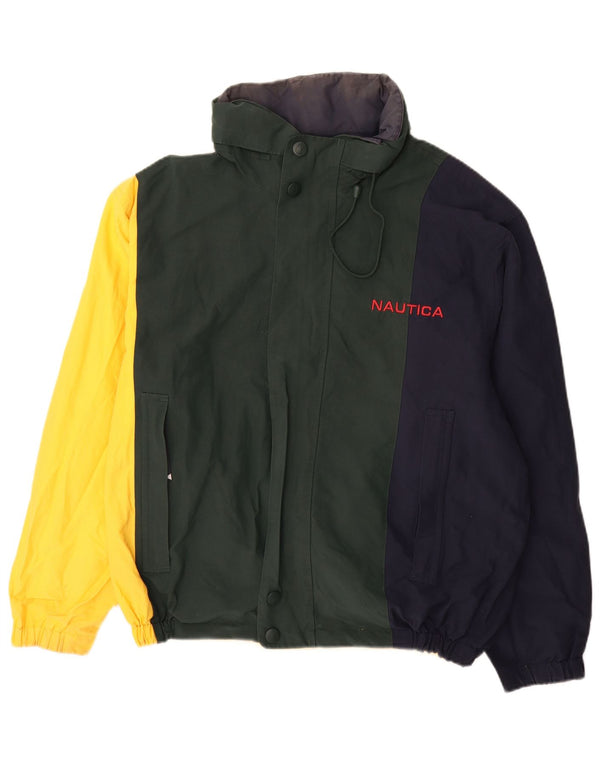 Giacca reversibile da uomo Nautica UK 40 Large in cotone color block multicolore
