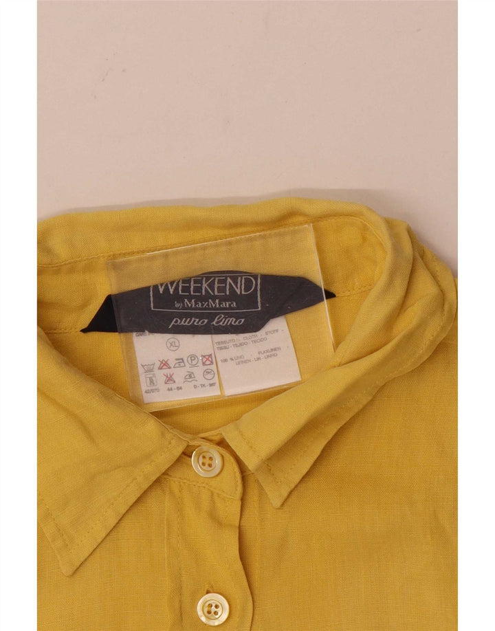 Camicia da donna Max Mara UK 18 XL Lino giallo