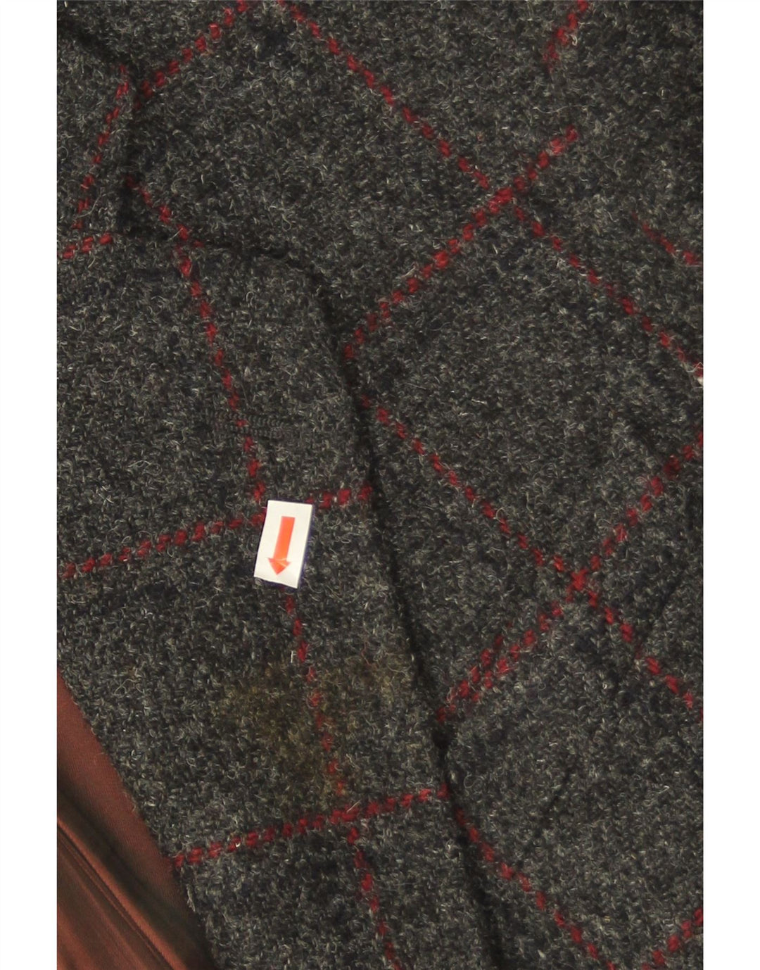 Scirocco Giacca da uomo Harris Tweed a 2 bottoni, UK 40, grande motivo a quadri grigi