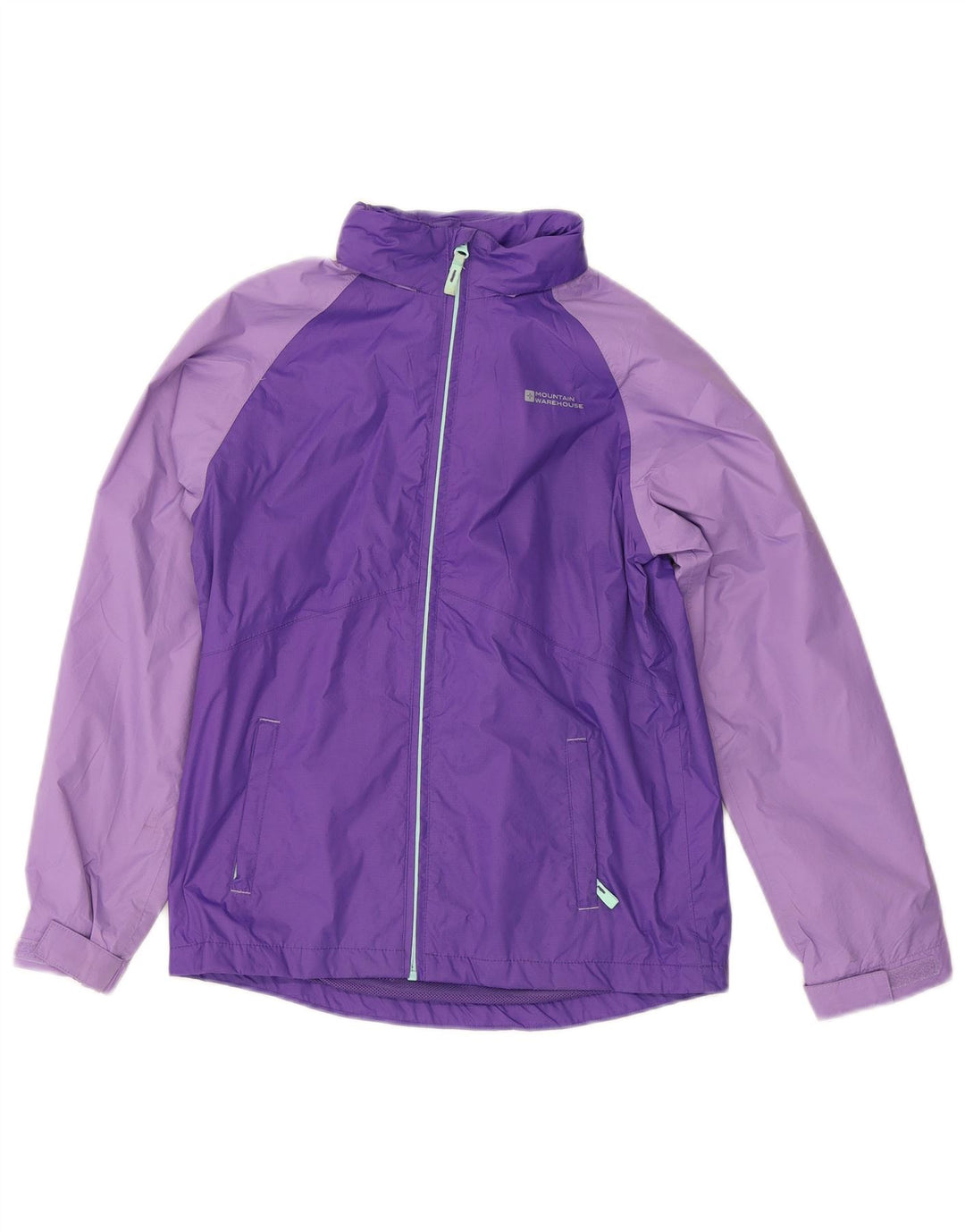 MOUNTAIN WAREHOUSE Girls Hooded Rain Jacket 12-13 Years Purple Polyamide