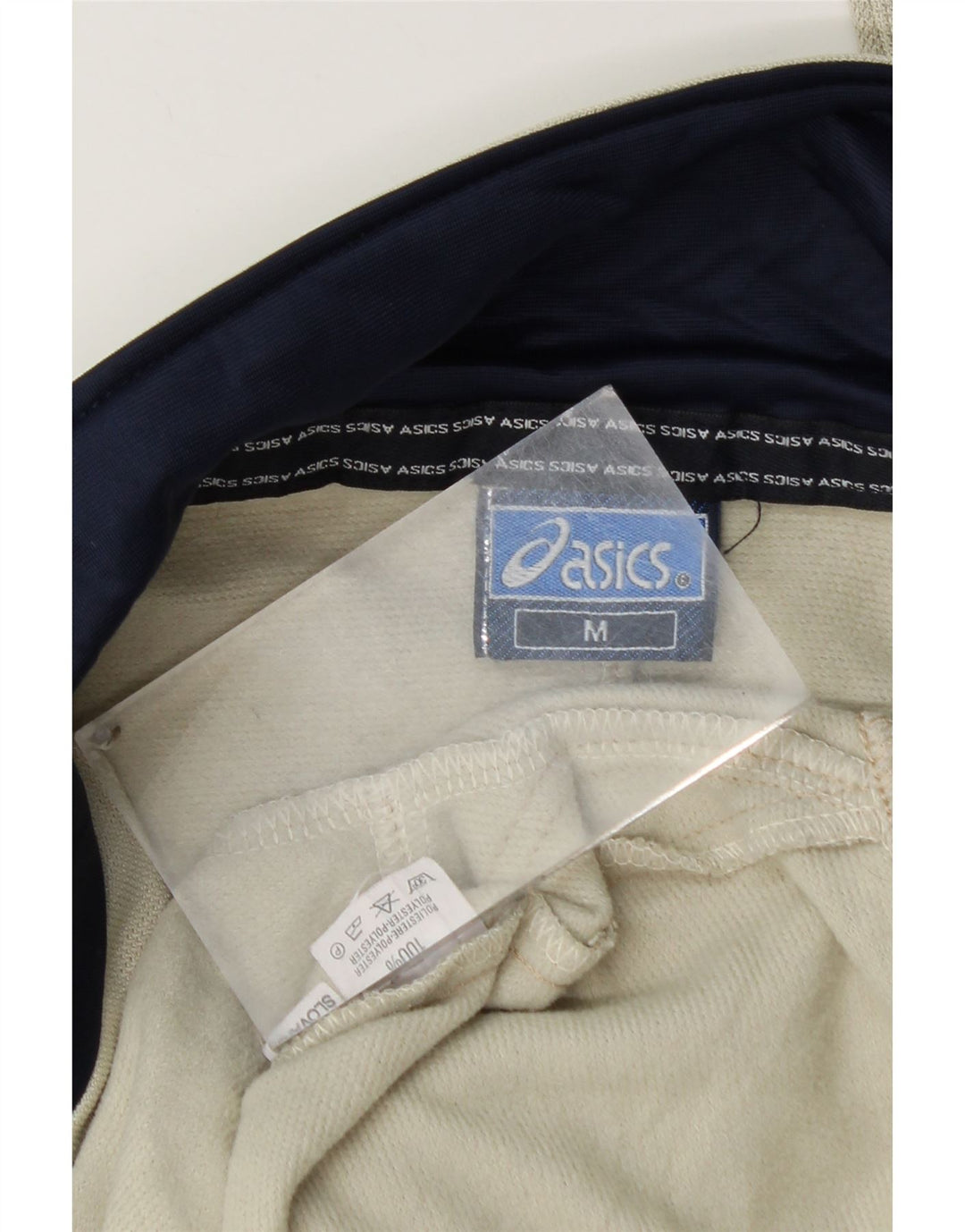 Giacca da ginnastica da uomo Asics, giacca in poliestere color block beige medio
