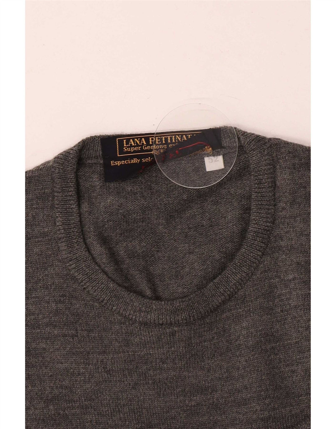 Maglione maglione girocollo da uomo Rodrigo IT 52 Large grigio lana vergine