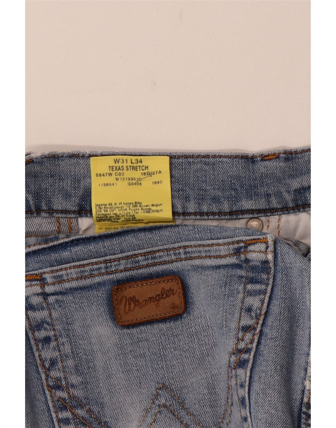 Jeans dritti elasticizzati Texas da uomo Wrangler W31 L30 cotone blu