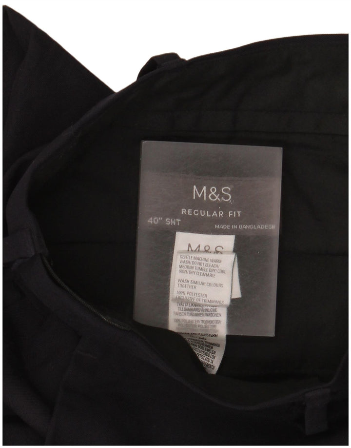 Pantaloni chino vestibilità regolare da uomo Marks & Spencer W40 L29 poliestere blu navy