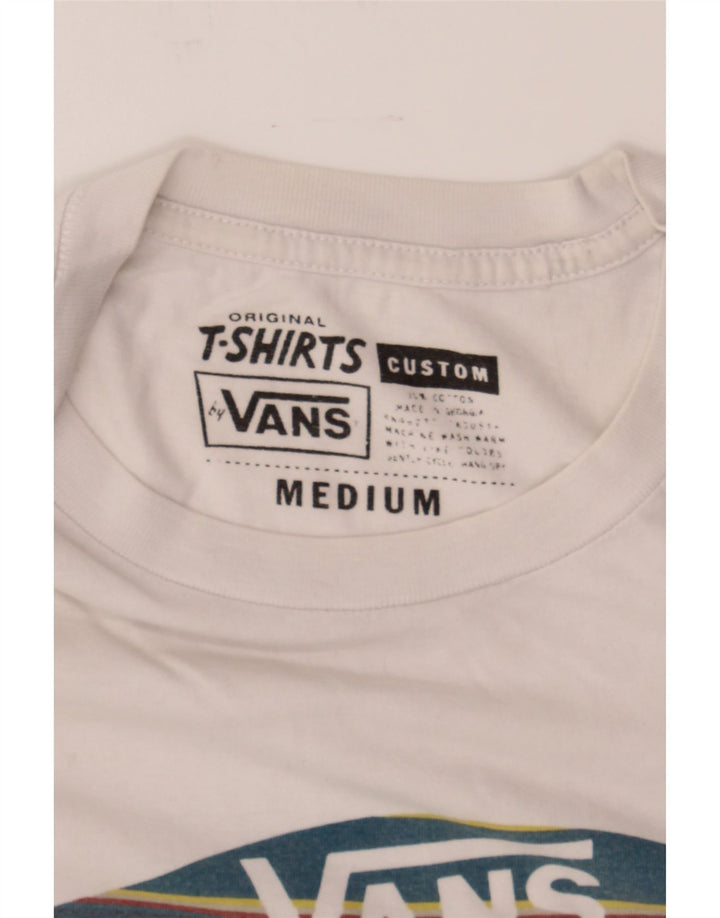 VANS Mens Custom Fit Graphic T-Shirt Top Medium White Cotton Vintage Vans and Second-Hand Vans from Messina Hembry 