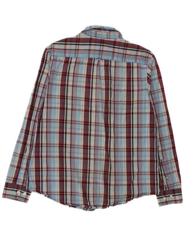 Penguin - Camicia slim fit Heritage da uomo, in cotone a quadri blu di grandi dimensioni
