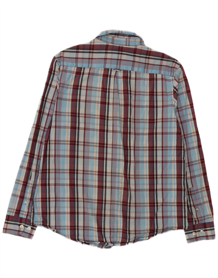 Penguin - Camicia slim fit Heritage da uomo, in cotone a quadri blu di grandi dimensioni