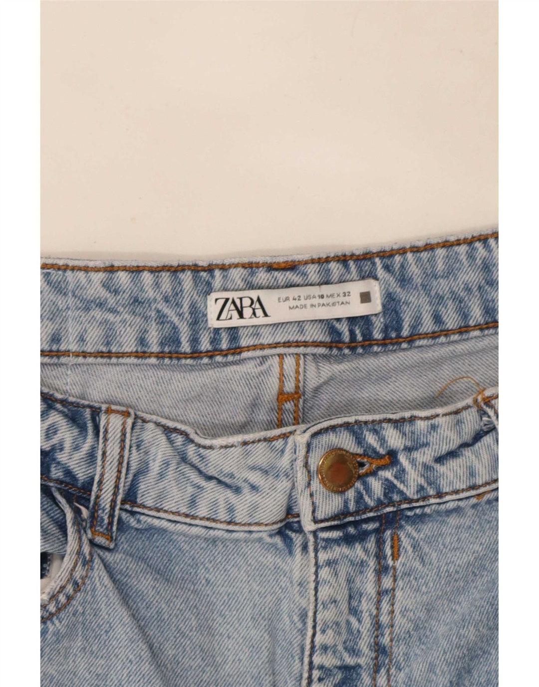 Jeans dritti da donna Zara EU 42 Large W32 L27 Blu
