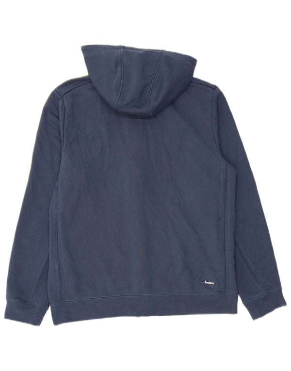 Maglione con cappuccio e zip ADIDAS da bambino Climalite 13-14 anni in poliestere blu navy