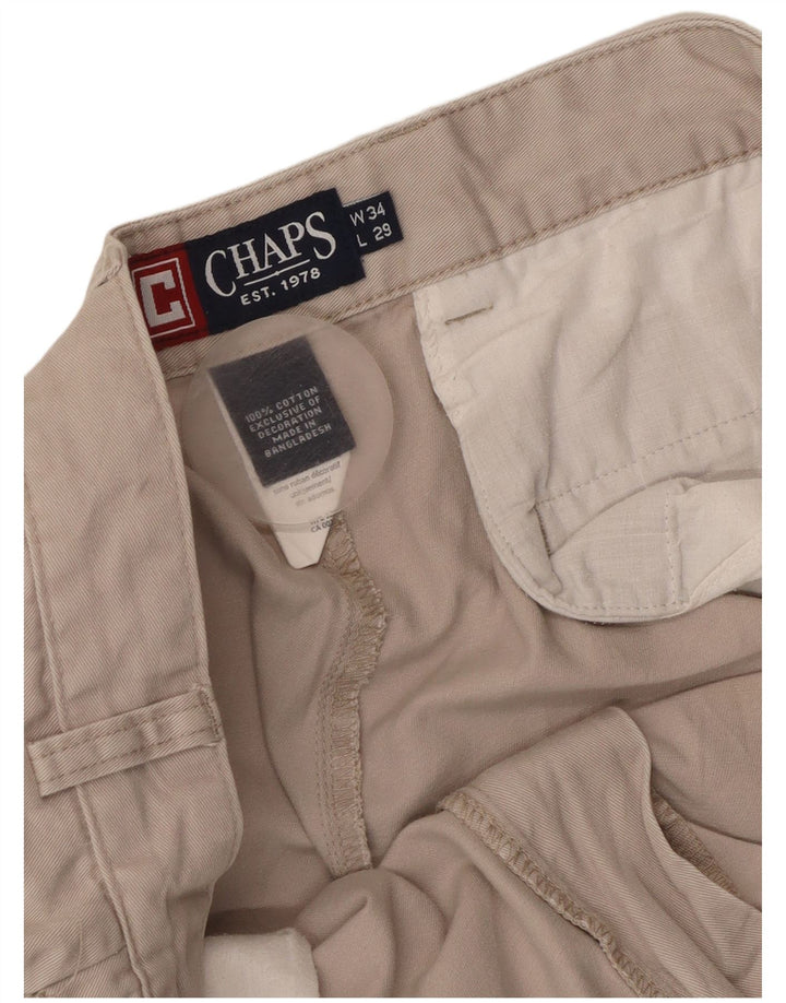 Pantaloni chino dritti da uomo CHAPS W34 L29 cotone beige