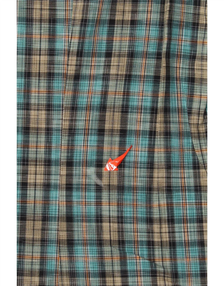 Camicia a maniche corte da uomo Hugo Boss XL in cotone a quadri blu