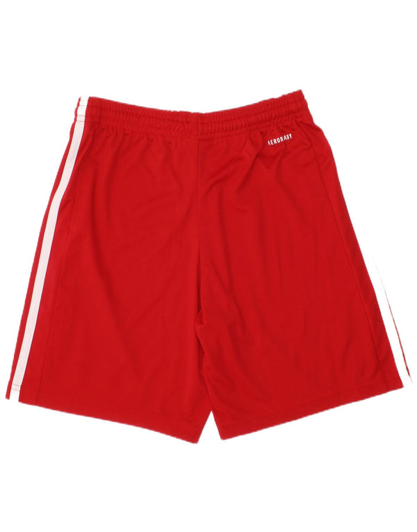 Pantaloncini sportivi Adidas Aeroready da ragazzo 11-12 anni in poliestere rosso