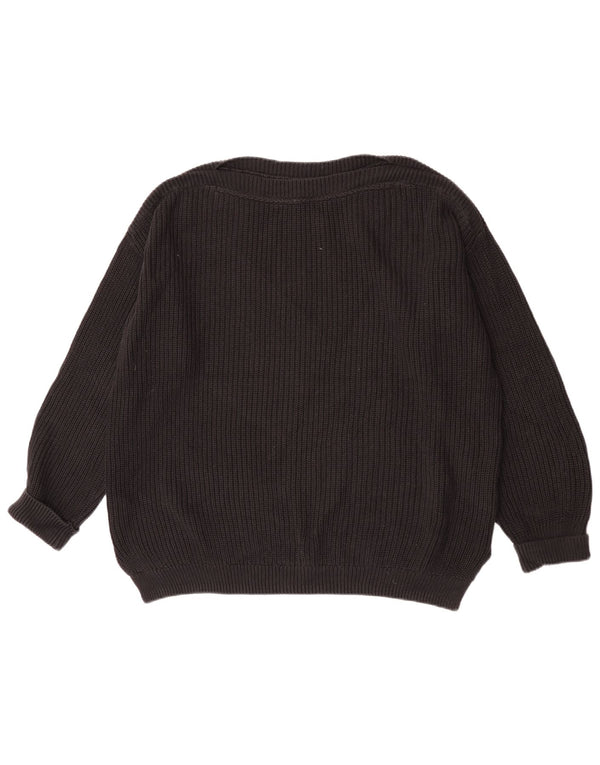 Maglione corto con scollo a barca Marks & Spencer da donna UK 16 grande nero