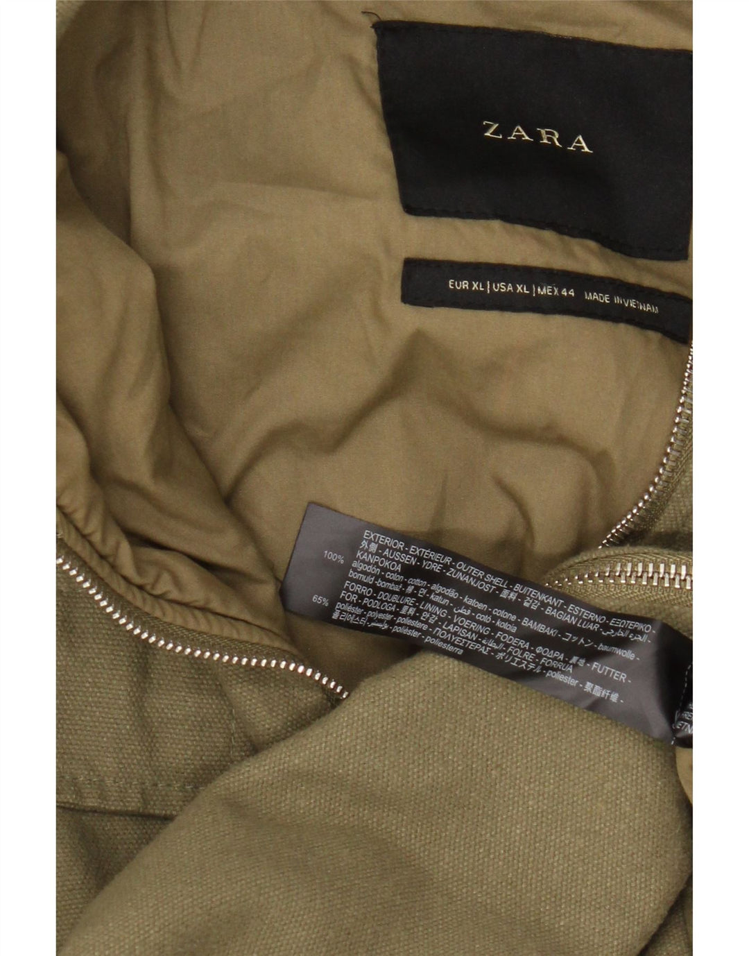 Giacca utility da uomo Zara UK 42 XL cotone kaki