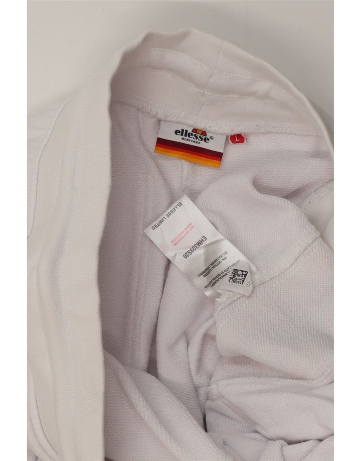 ELLESSE Pantaloni da tuta da uomo con grafica Heritage Large White Colourblock