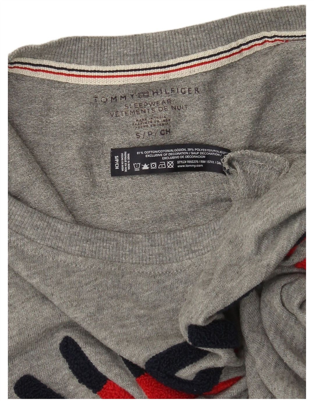 Felpa grafica da donna Tommy Hilfiger Jumper UK 10 Small Grey Flecked
