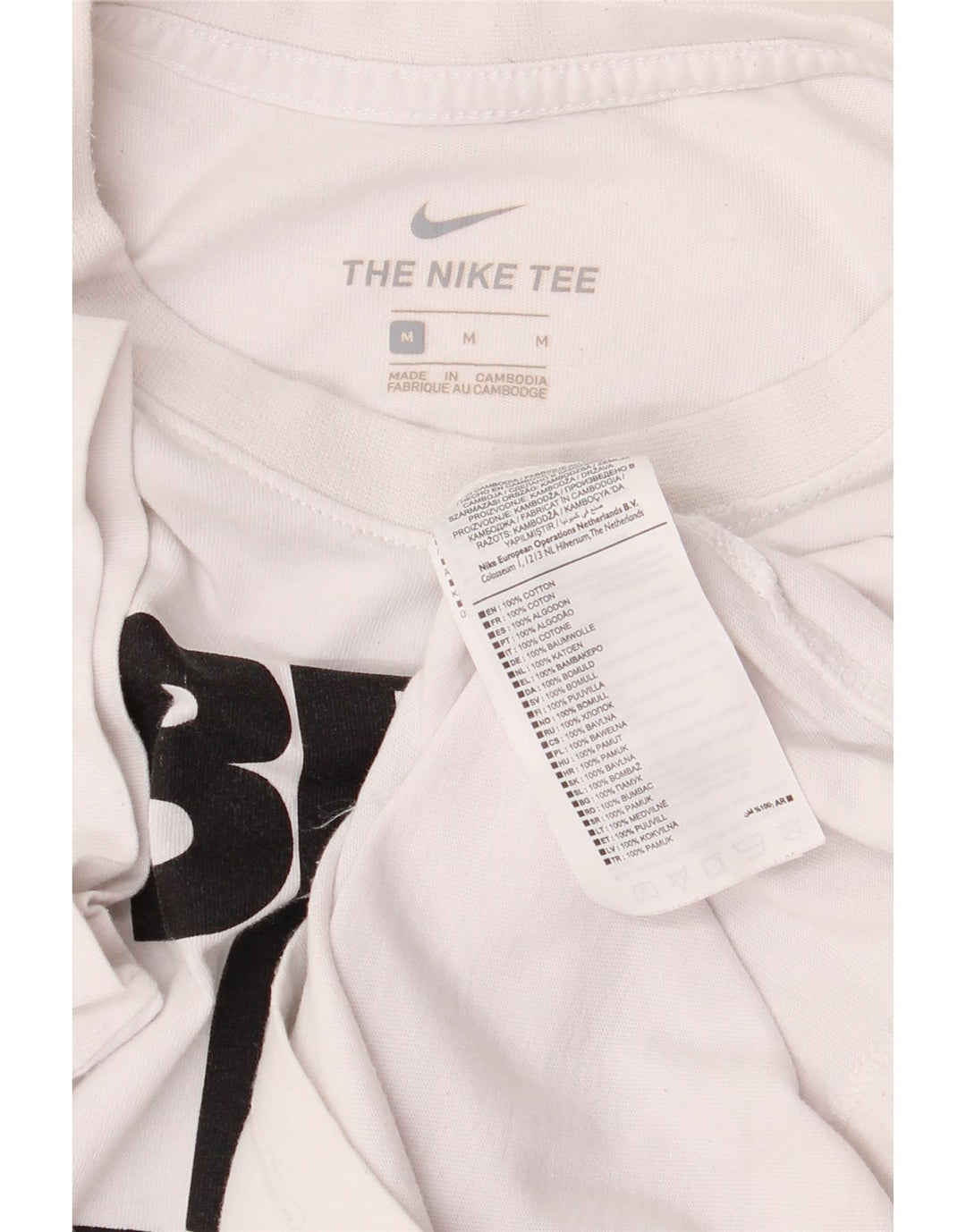 T-shirt grafica da uomo Nike Top in cotone bianco medio